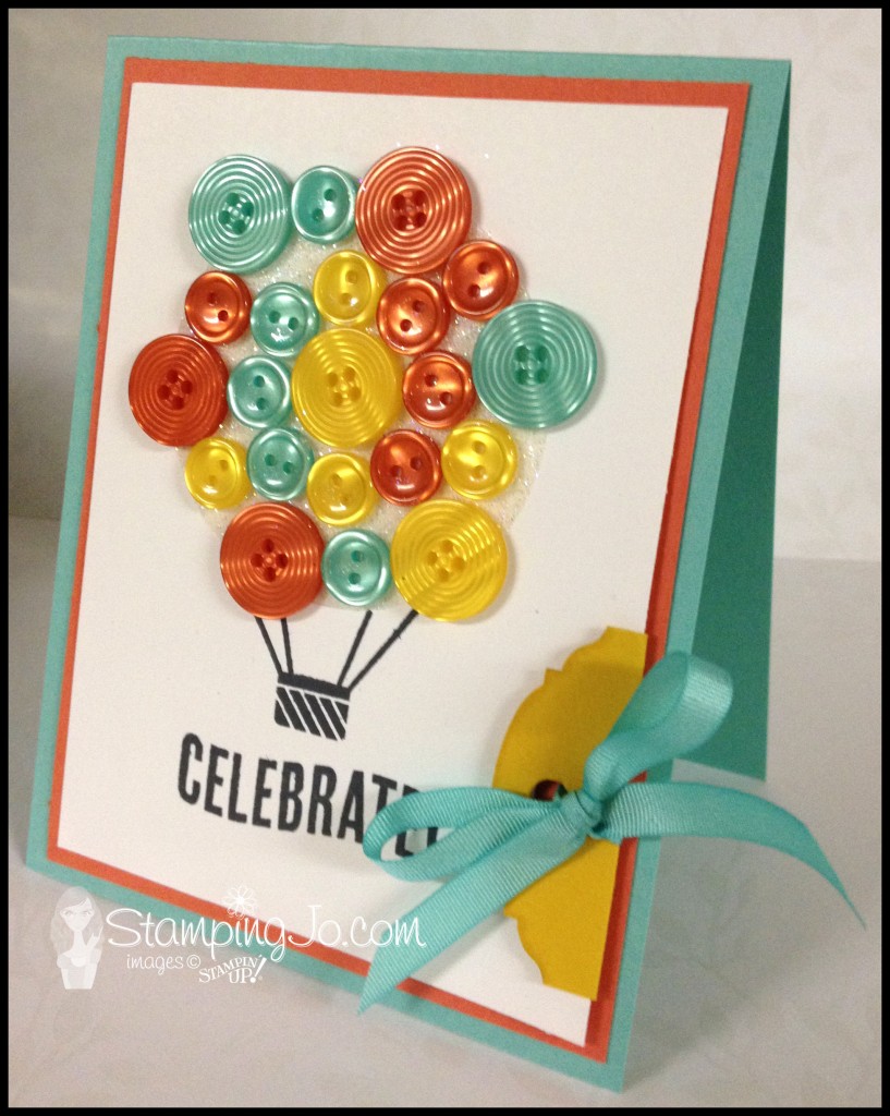 StampingJo Blog Hop, Celebrate Today, Best Year Ever Accessory Pack, buttons, ribbon, Ornate Tag Topper punch, Stampin' Up