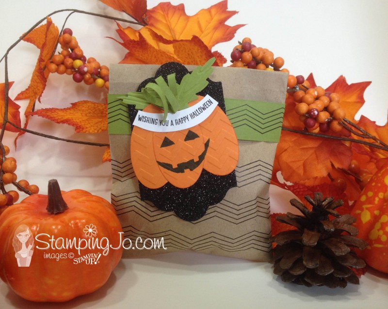 Halloween Treat Bag: Sparkling Seasons, Happy Scenes, Stamp a Bag, Black Glimmer Paper
