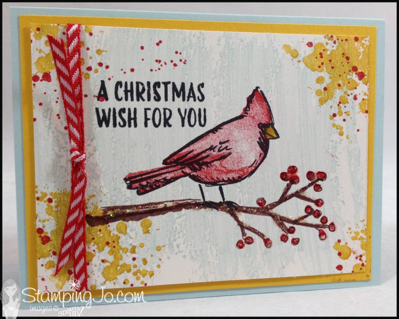 Joyful Season hand stamped Christmas card, Stampin Up, Gorgeous Grunge, two-step stamping