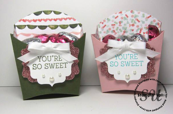 sweet birthday blooms fry box, stampin up, Valentine, gift idea, hand stamped, home made, 