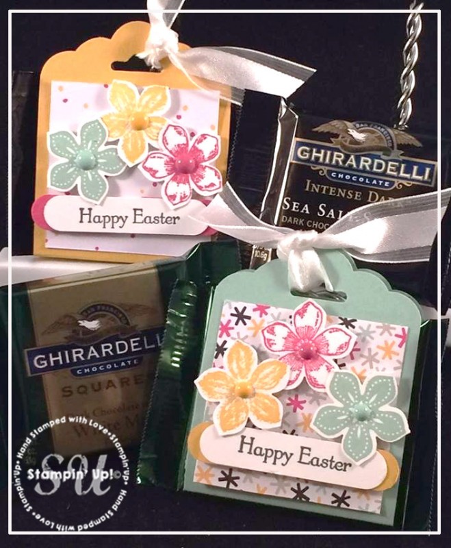 Easter Treats, Stampin Up, Petite Petals, Teeny Tiny Wishes, Scallop Tag Topper Punch