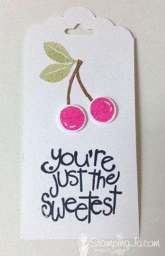Apple of My Eye, quick and easy, hand stamped tag, Stampin Up