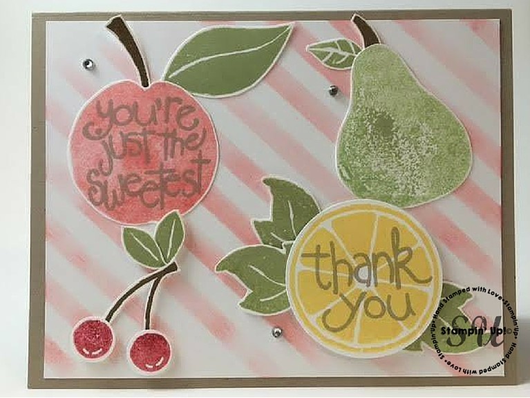 Apple of My Eye, Thank You Card, Stampin' Up, punched card fun