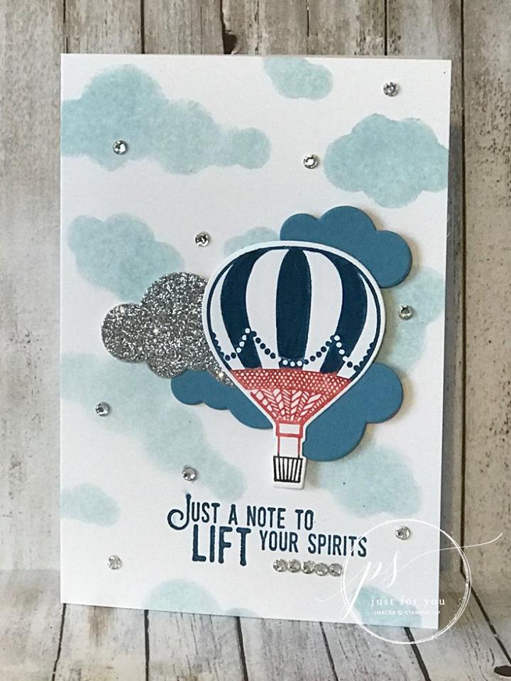 Lift Me Up stamp set, Stampin Up, stamped note card