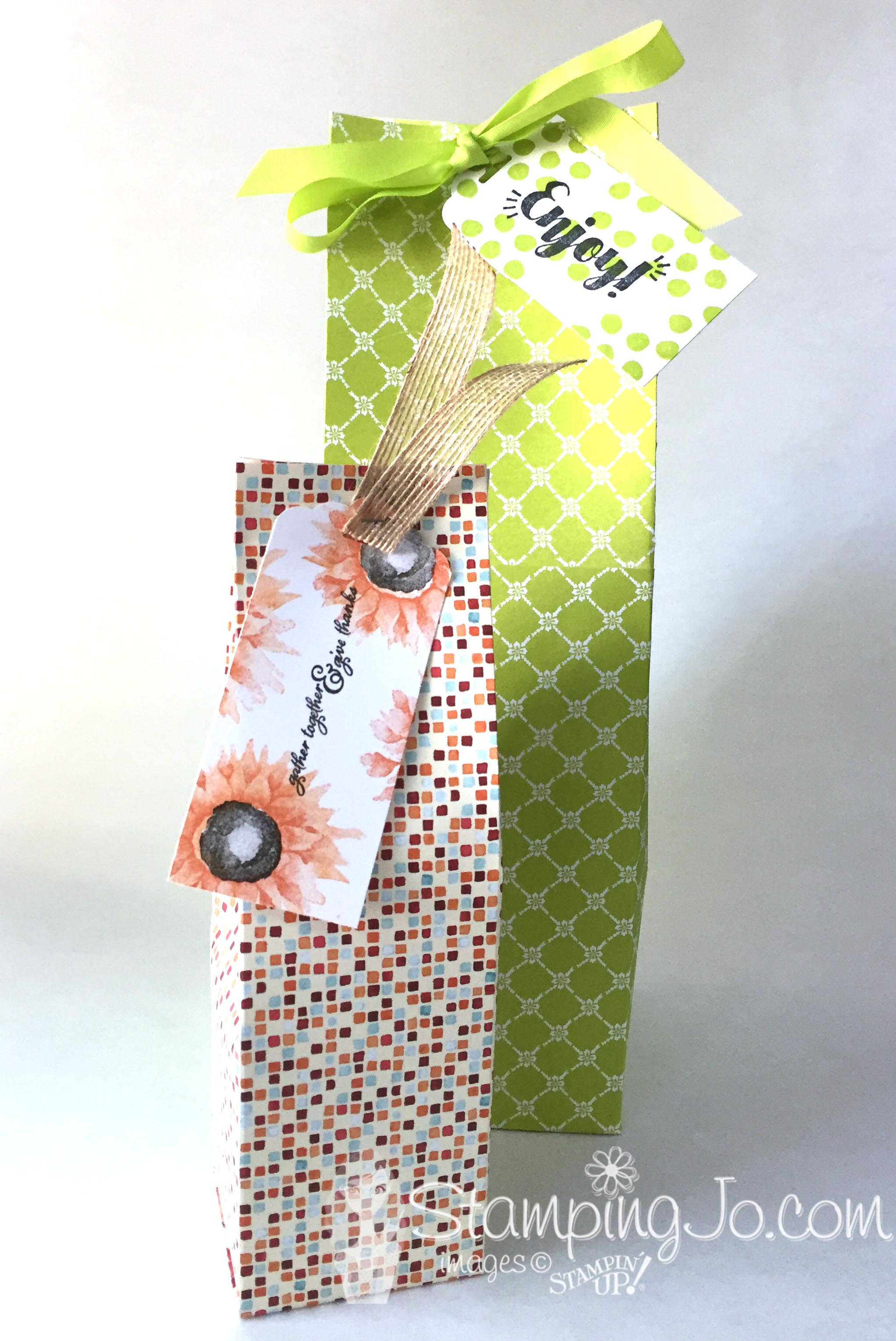 Handmade gift bags using Designer Series Papers from Stampin' Up