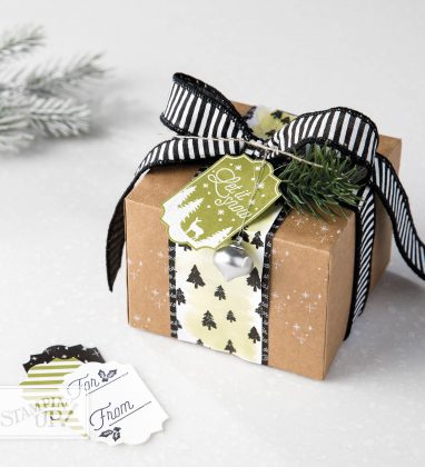 Christmas packaging created with the Carols of Christmas stamp set
