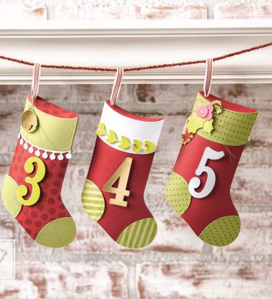 Homemade Advent calendar created with the Trim Your Stocking Thinlits Dies