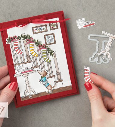 Fun Christmas card using the Ready for Christmas stamp set and Christmas Staircase Thinlits Dies
