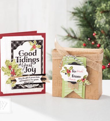Christmas card and Christmas packaging using the Good Tidings stamp set