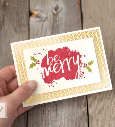 Christmas card featuring the Every Good Wish stamp set