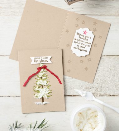 Christmas card made using the Season Like Christmas stamp set and Embossing Paste