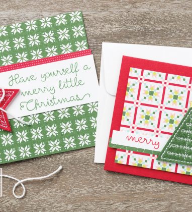 Christmas cards made with the Quilted Christmas Suite
