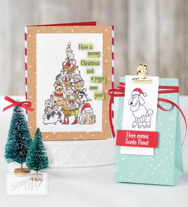 Cute Christmas cards made with the Santa Paws stamp set