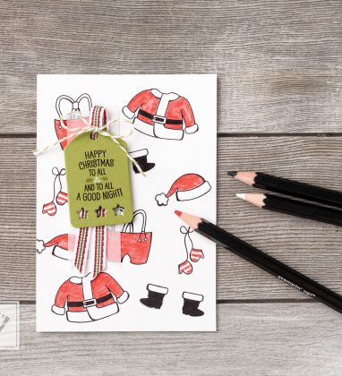 Fun Christmas card made with the Santa Suit stamp set