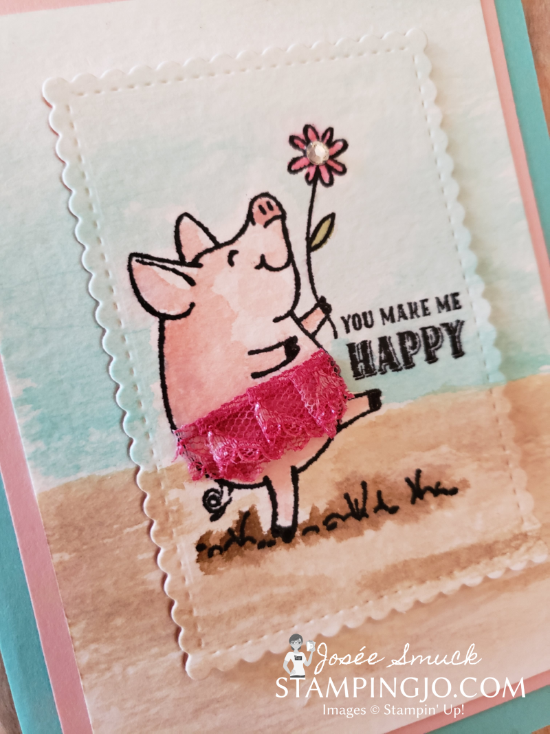 Happy Little Piggy with a skirt – Hand Stamped Cards with Josee Smuck ...