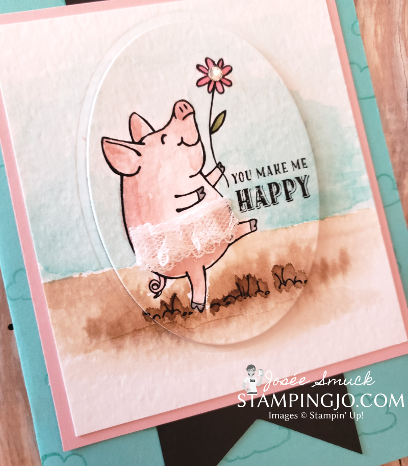 Happy Little Piggy with a skirt – Hand Stamped Cards with Josee Smuck ...