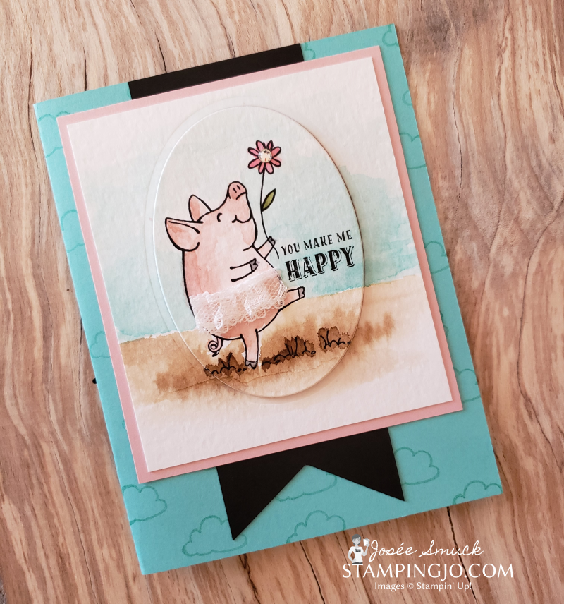 Happy Little Piggy with a skirt – Hand Stamped Cards with Josee Smuck ...